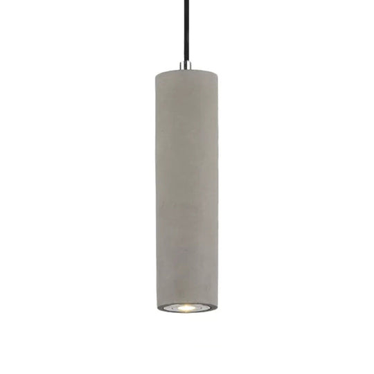 Nordic Style Tube Pendant Light In Grey - Warm/White