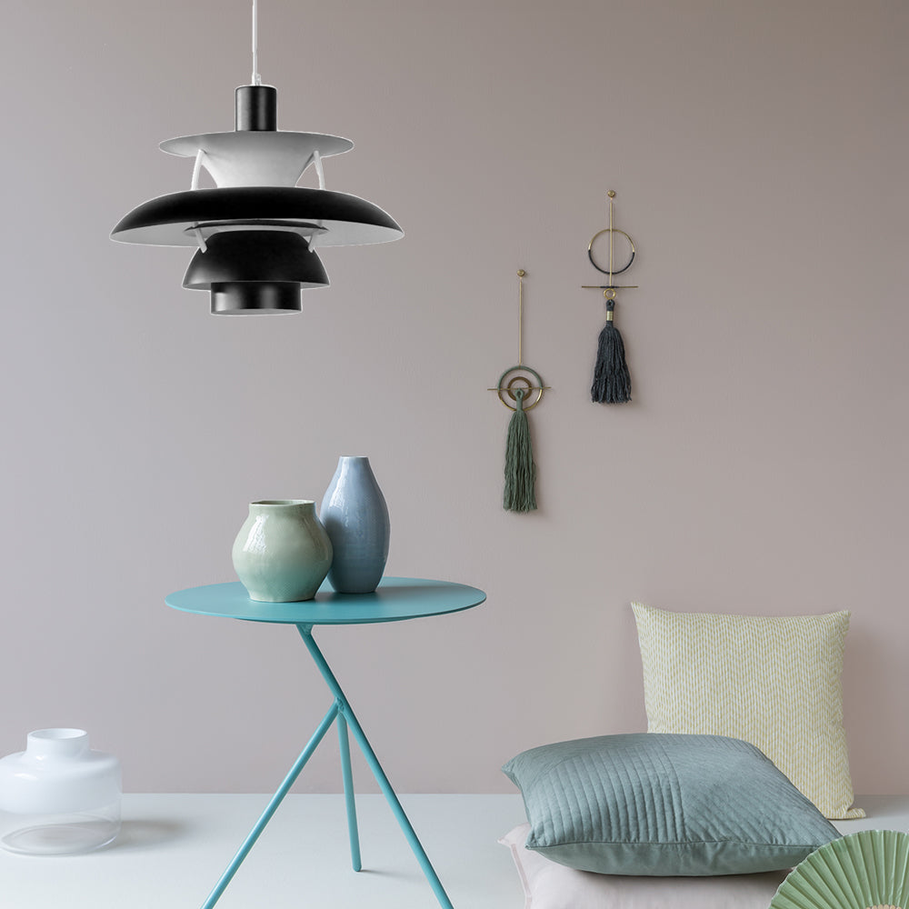 Designer Tiered Metal Pendant Light With Hanging Cord - 1 Ceiling Fixtures