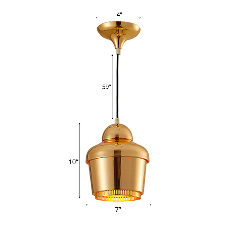 Modern Black And White Jar Pendant Light With Chrome Accents