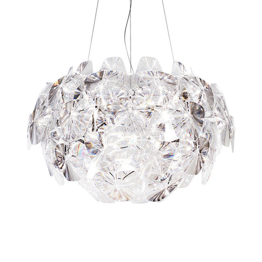 Modern Acrylic Globe Pendant Light - Clear Ceiling Lamp (24’/28.5’/43’ Wide)