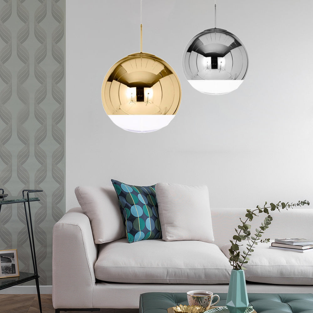 Sleek Globe Pendant Ceiling Light: Simplicity In Chrome/Gold 1-Light 6/8/10W