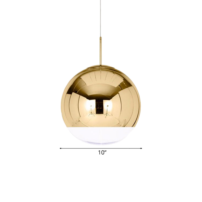 Sleek Metal Globe Pendant Ceiling Light Chrome/Gold Finish 1-Light For Chic Décor Available In