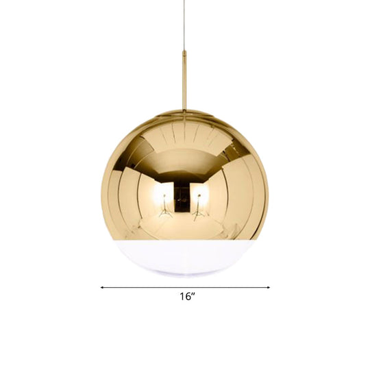 Sleek Globe Pendant Ceiling Light: Simplicity In Chrome/Gold 1-Light 6/8/10W