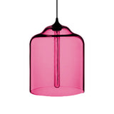 Contemporary Glass Jug Suspension Light - 1 Red/Brown/Blue Hanging Ceiling Lamp Rose Red