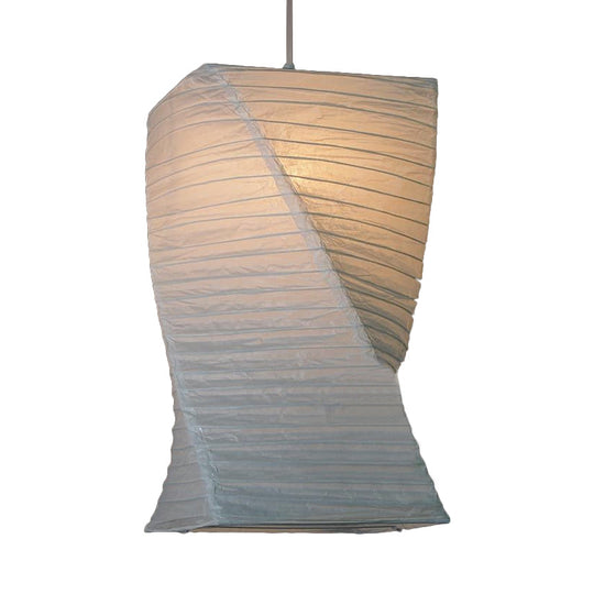Retro Fabric Lantern Ceiling Pendant Light - 1 White Hanging Lamp Kit 8.5’/10.5’/11.5’ Wide