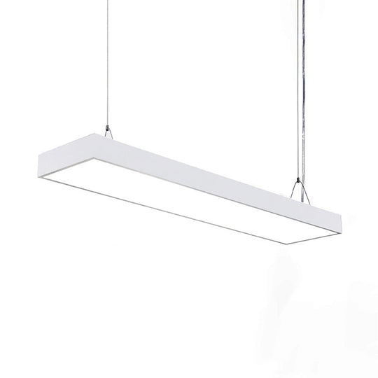 Sleek Rectangular Led Hanging Light - Minimal Silver/Black/White 23.5’/35.5’/47’ Long 5’/8’/12’ Wide