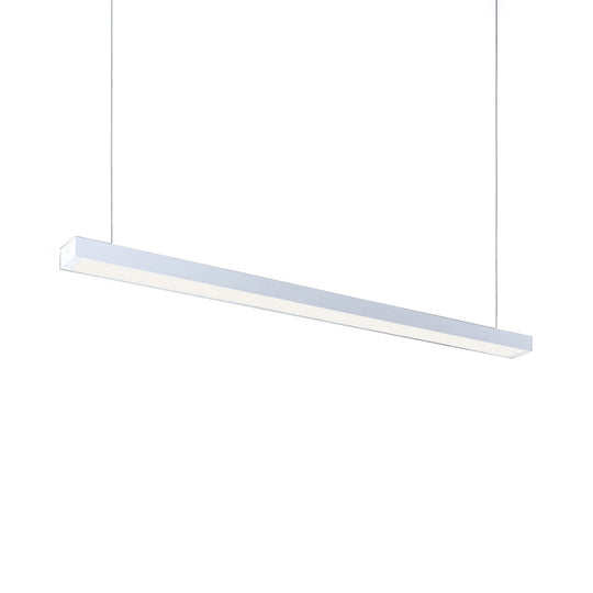 Sleek Rectangular Led Hanging Light - Minimal Silver/Black/White 23.5’/35.5’/47’ Long 5’/8’/12’ Wide