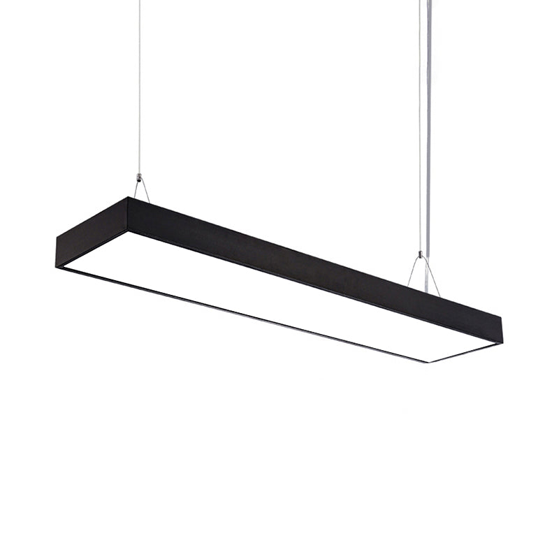 Sleek Rectangular Led Hanging Lighting - 23.5/35.5/47 Long | Slim Metal Shade Minimalistic
