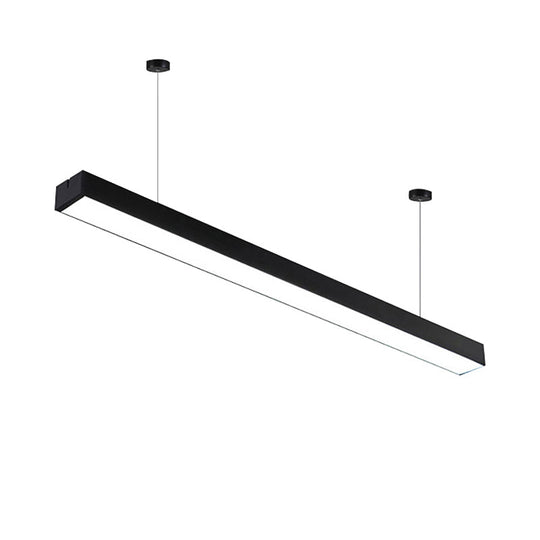 Sleek Rectangular Led Hanging Lighting - 23.5/35.5/47 Long | Slim Metal Shade Minimalistic
