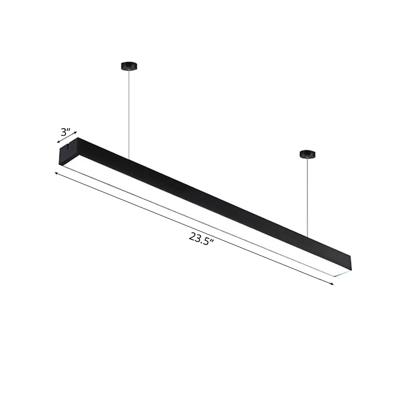 Sleek Rectangular Led Hanging Lighting - 23.5/35.5/47 Long | Slim Metal Shade Minimalistic