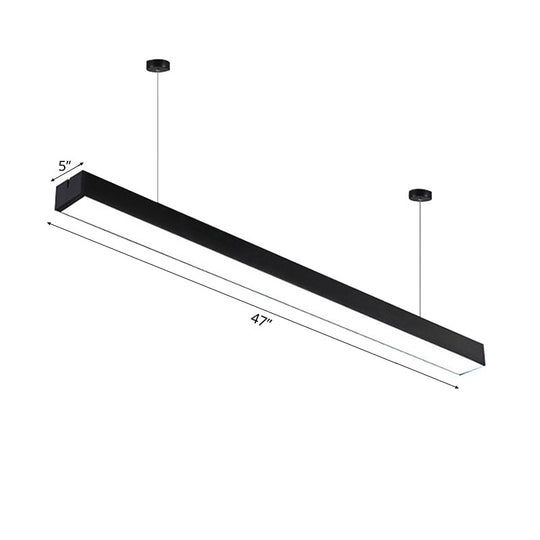 Sleek Rectangular Led Hanging Lighting - 23.5/35.5/47 Long | Slim Metal Shade Minimalistic