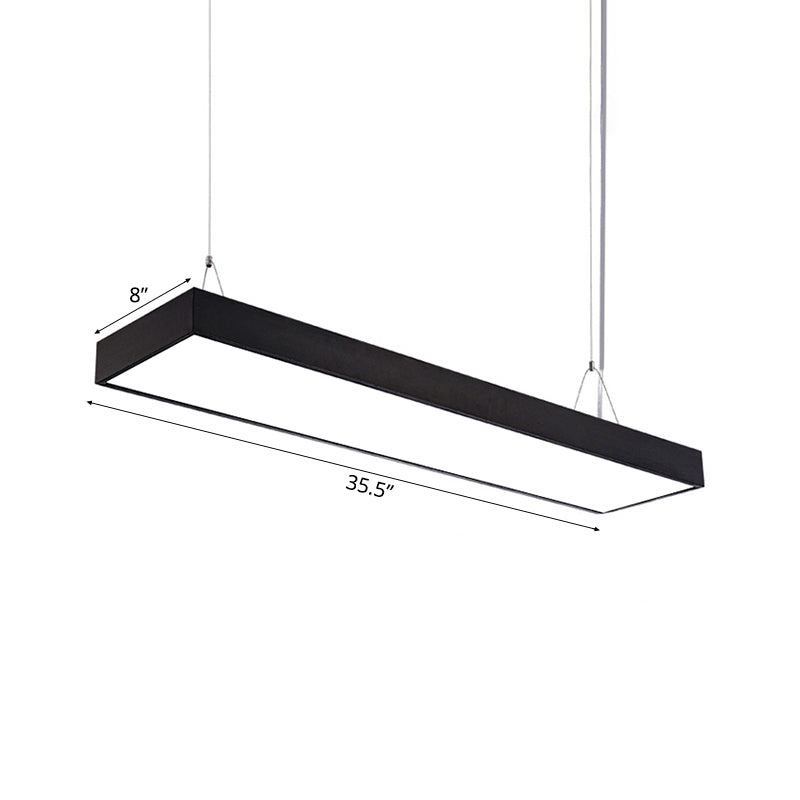 Sleek Rectangular Led Hanging Lighting - 23.5/35.5/47 Long | Slim Metal Shade Minimalistic