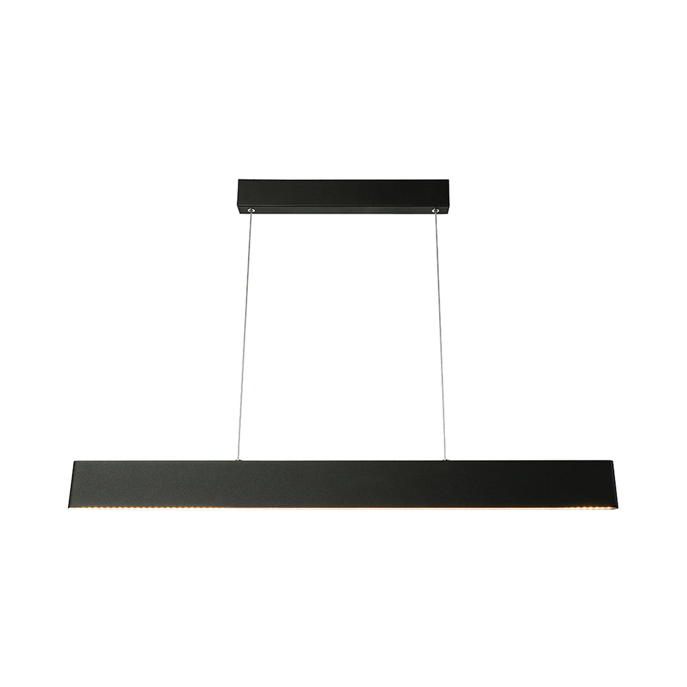 Modern Black Led Pendant Light Fixture For Dining Room - 36’/47’ Wide Blade Hanging Ceiling In