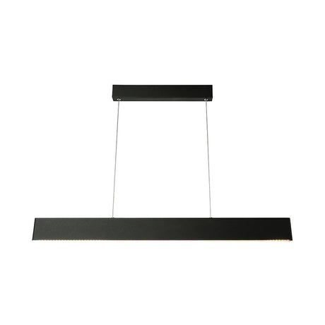 Modern Black Led Pendant Light 36/47 Wide Blade Hanging Ceiling Fixture For Dining Room In