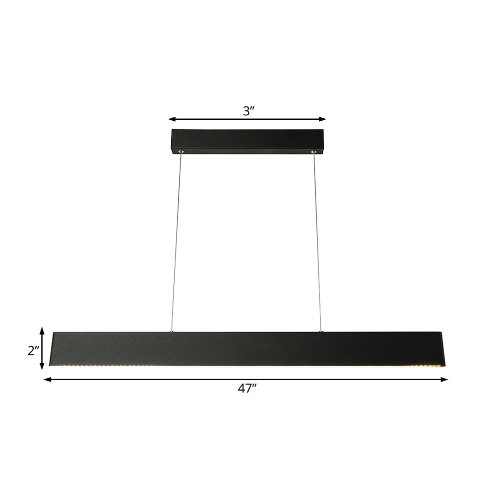 Modern Black Led Pendant Light Fixture For Dining Room - 36’/47’ Wide Blade Hanging Ceiling In