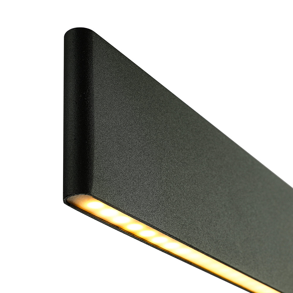 Modern Black Led Pendant Light Fixture For Dining Room - 36’/47’ Wide Blade Hanging Ceiling In