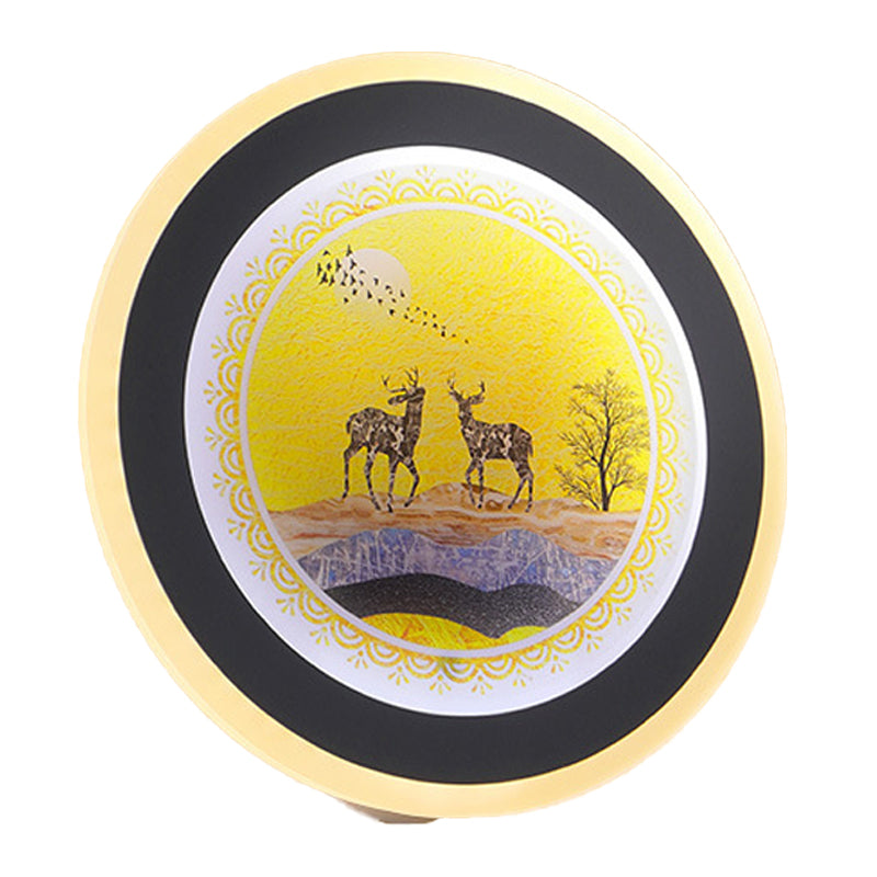 Nordic Style Elk Deer Wall Mounted Led Light In Blue/Yellow Acrylic Design