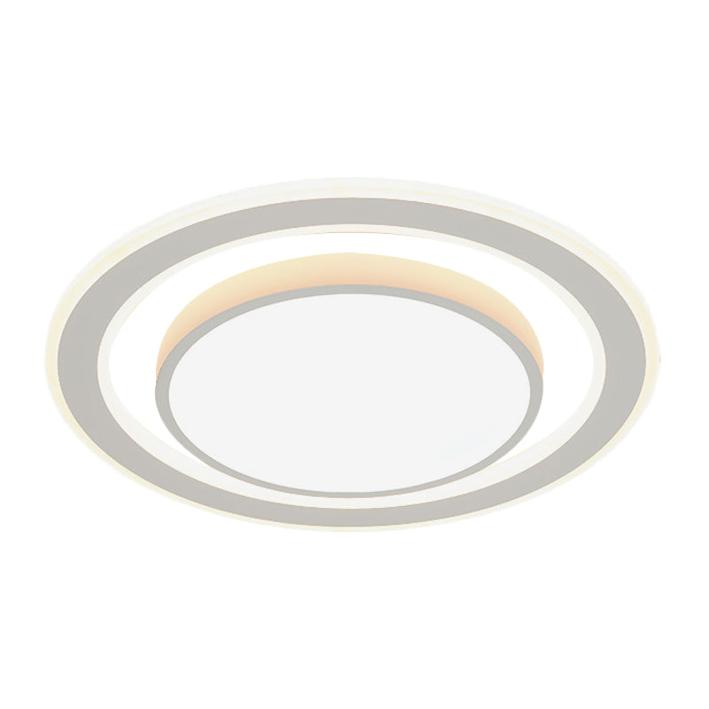 White Led Flush Mount Lamp For Bedroom Acrylic Round/Square Flushmount Fixture
