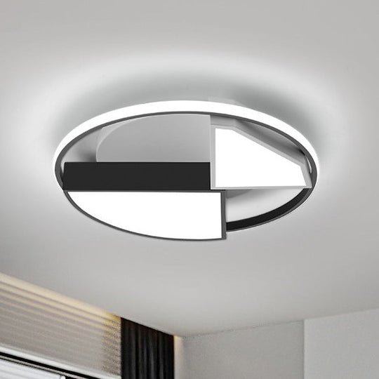 Modern Metal Diamond Ceiling Mounted Led Fixture - 16’/19.5’ Wide Black - White Flushmount