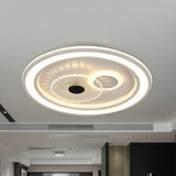 Contemporary White Led Flushmount For Bedroom With Acrylic Shade