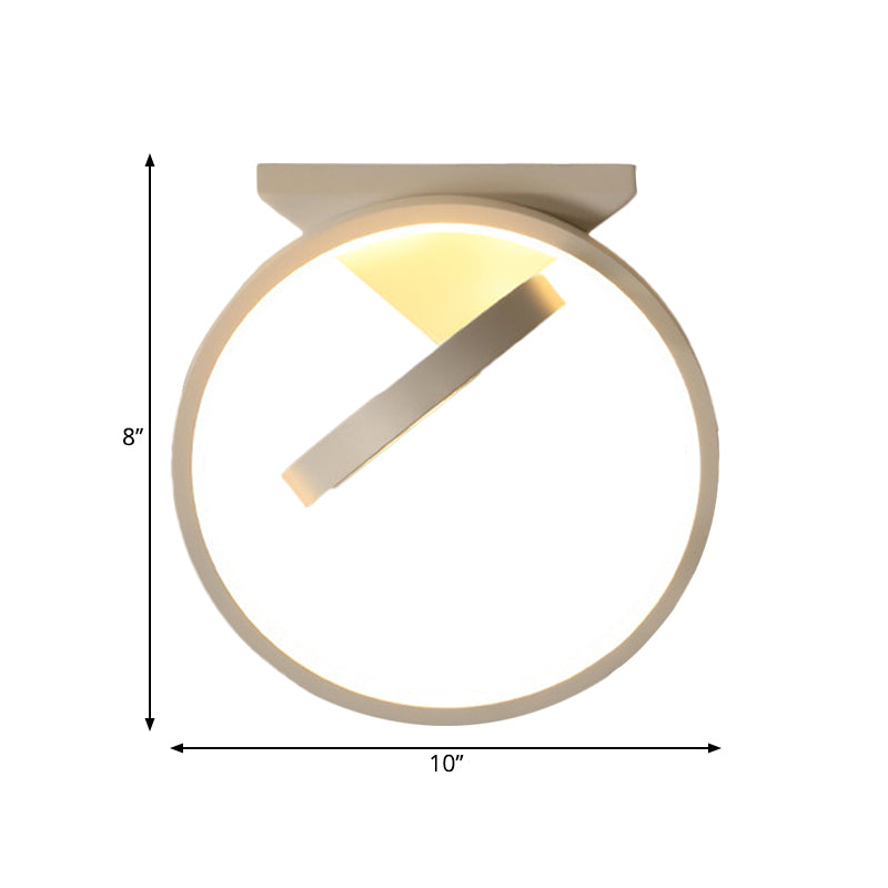 Dual Ring Led Flushmount Ceiling Light - White/Black Simplicity Design Ideal For Hallways White/Warm
