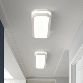Minimalist Led White Flush Mount Light Fixture In White/Warm Rectangle Metal Multiple Sizes