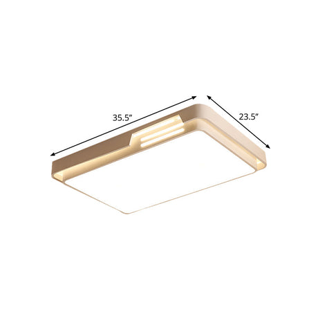 Minimalist Led Flush Mount Lamp With White/Warm Light And Sleek Metal Design