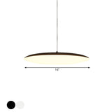 Led Bedroom Hanging Pendant Light Kit - Simple White/Black Finish With Acrylic Shade In White/Warm