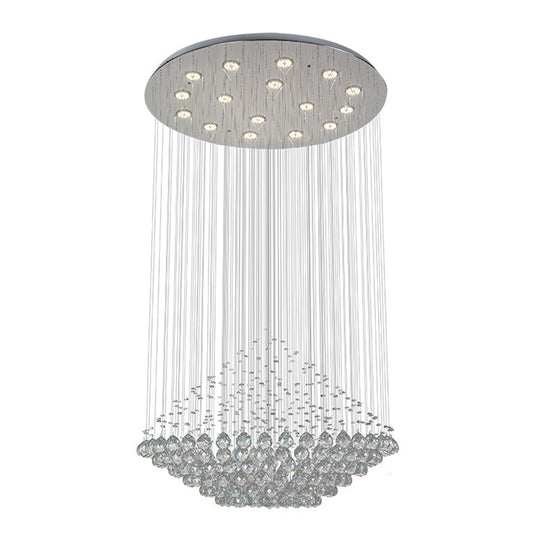 Led Multi Pendant Crystal Orb Hall Ceiling Light – Stylish Chrome Diamond Shaped Design