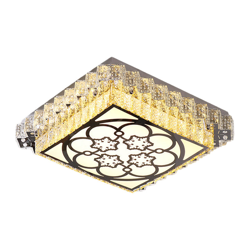 Clear Crystal Led Bedroom Flushmount Ceiling Light