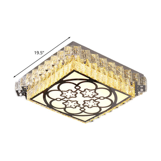 Clear Crystal Led Bedroom Flushmount Ceiling Light