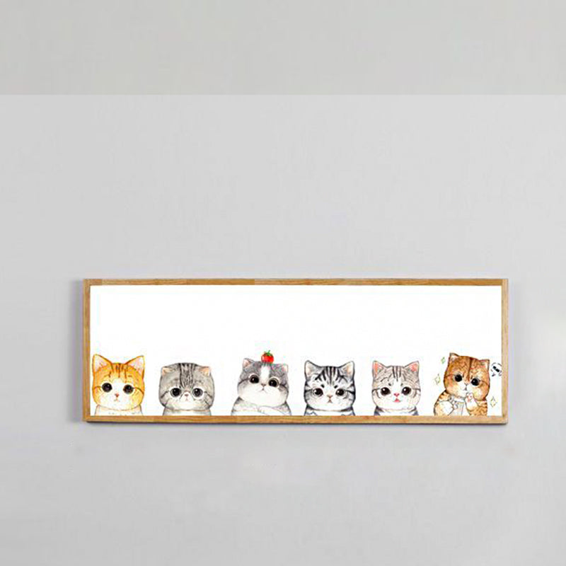 Minimalist Rectangle Cat Silhouette Led Wall Light Fixture - Metallic Finish