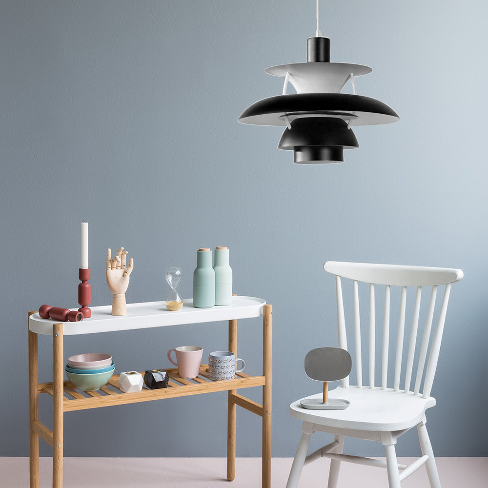 Macaron Style 3-Layer Pendant Light With Flared Shade - Aluminum 1 Black/Gray