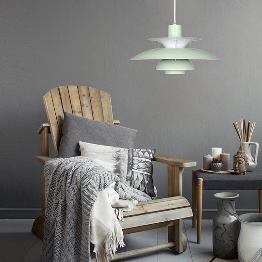 Macaron Style 3-Layer Pendant Light With Flared Shade - Aluminum 1 Black/Gray