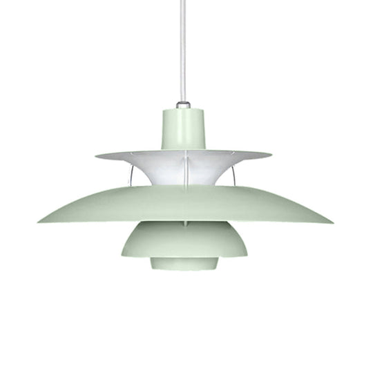 Macaron Style Aluminum Pendant Light With Flared Shade - 3 Layers 1 Black/Gray 12’/16’ Wide