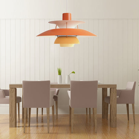 Macaron Style 3-Layer Pendant Light With Flared Shade - Aluminum 1 Black/Gray