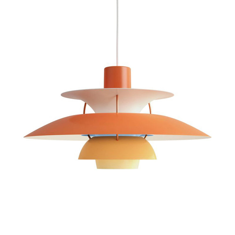 Macaron Style 3-Layer Pendant Light With Flared Shade - Aluminum 1 Black/Gray