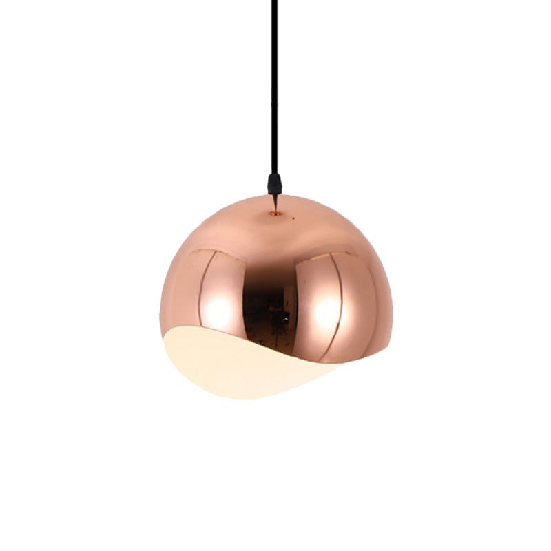 Modern Black/Chrome Kitchen Pendant Light Fixture With Waveforms Dome Metal Shade Hanging Lamp 8/12