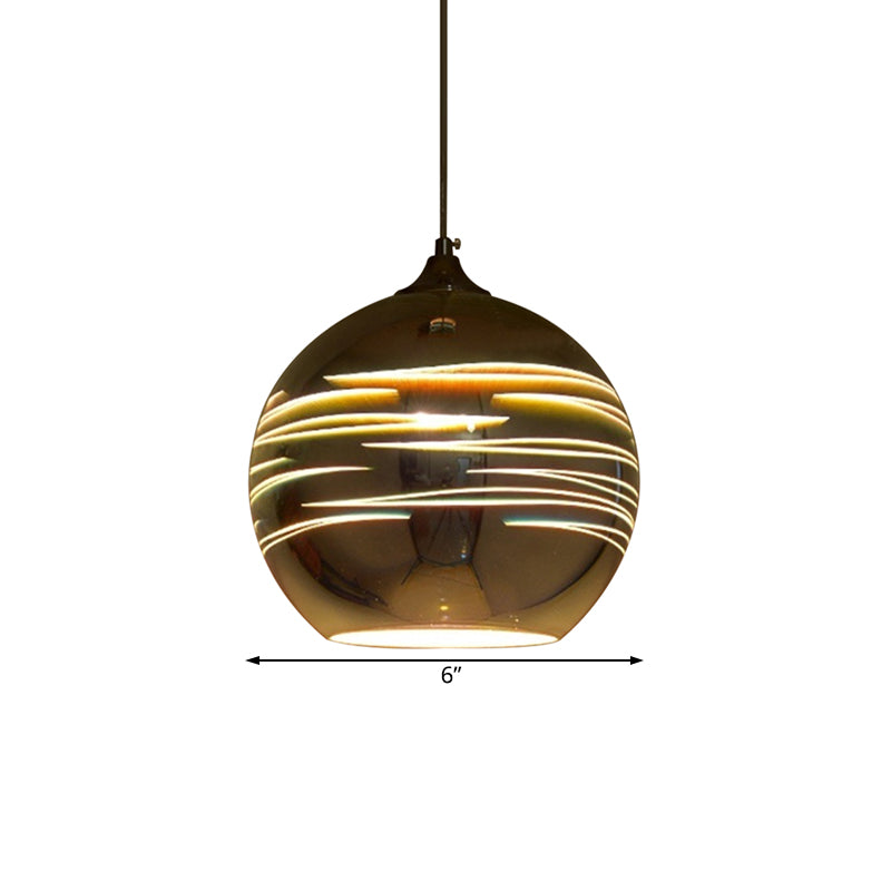 Contemporary 3-D Glass Pendant Lamp - Chrome/Gold 1 Light Multiple Width Options