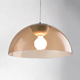 Nordic 1-Light Suspension Pendant With Acrylic Shade - Red/Black/White Dome Ceiling Light