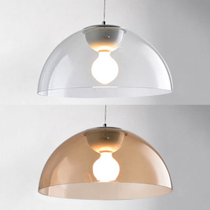 Nordic 1-Light Suspension Pendant With Acrylic Shade - Red/Black/White Dome Ceiling Light