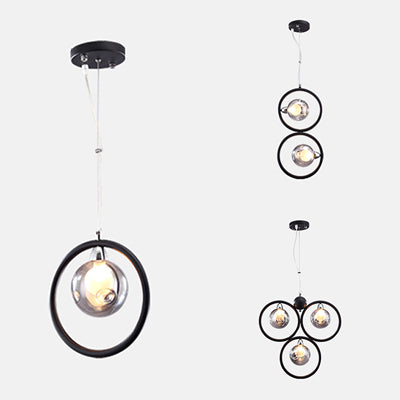Modern Dimpled Blown Glass Round Pendant Lighting - Led Hanging Ceiling Lamp