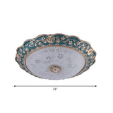 Modern Blue Crystal Led Flush Mount Ceiling Light For Bedroom 12/16/19.5 Wide