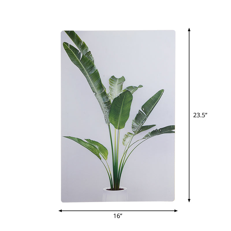 Leaf Pattern Led Wall Mural Lamp: Green & White Acrylic Lighting For Simplicity Style