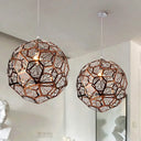 12’/16’/19.5’W Faceted Globe Pendant Light In Contemporary Rose Gold Finish / 12’