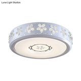 12’/16.5’/20.5’ White Flower Flush Mount Acrylic Led Living Room Light In White/3 Color