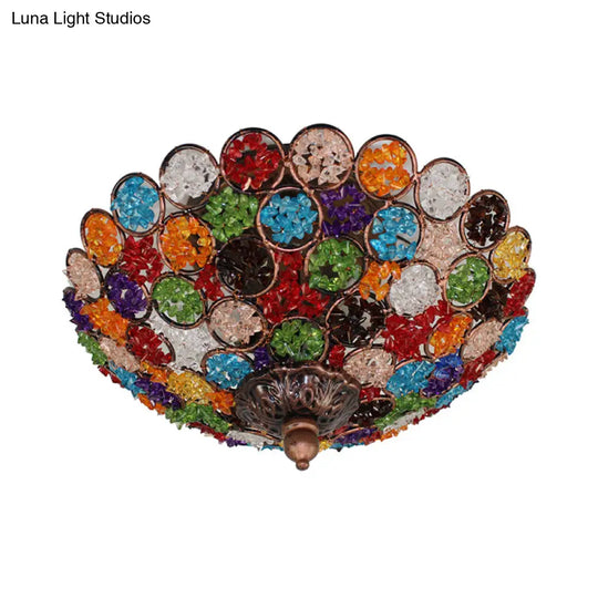 12’/19.5’ Flush Mount Metallic Ceiling Light With Acrylic Design - Brass Finish For Living Room