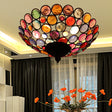 12’/19.5’ Flush Mount Metallic Ceiling Light With Acrylic Design - Brass Finish For Living Room