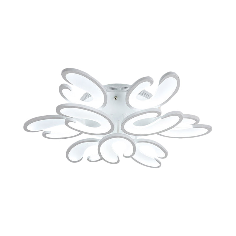 Modern 4/6/9 - Head U - Shaped Acrylic Shade Flush Mount Ceiling Light In White – Warm/White/Natural