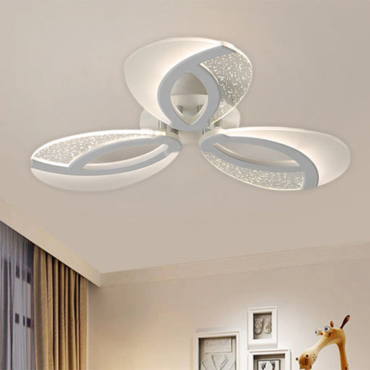 Contemporary Flush Mount Fan Ceiling Light With Adjustable Acrylic Shade In Multiple Tones 3 /